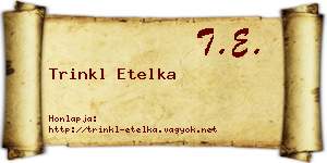 Trinkl Etelka névjegykártya